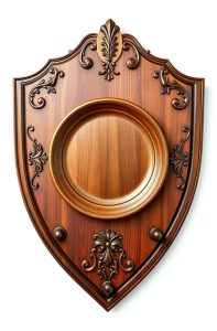 Wood plate on a shield