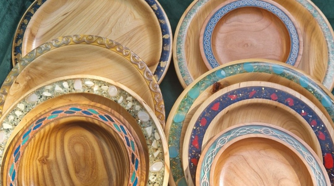 Wood and Epoxy Plates and Platters