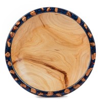 Elm platter fit for a King in blue and gold stones with red flecks.